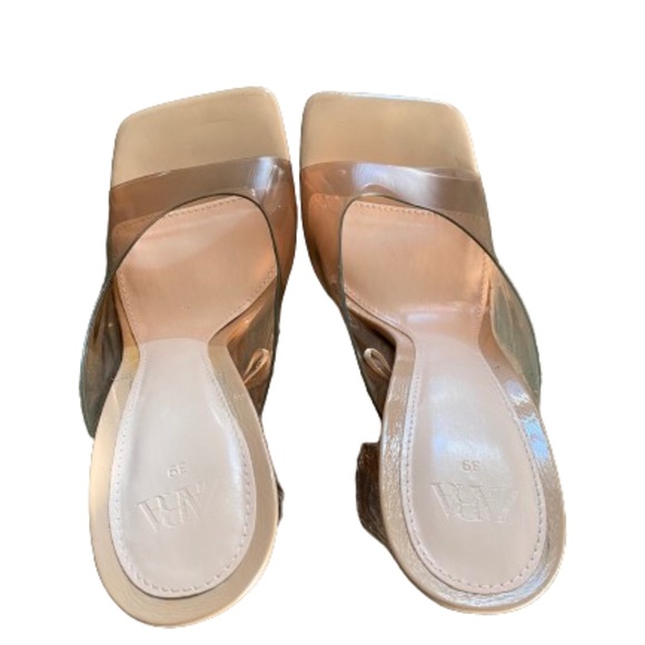 Zara Shoes - Zara Tan/Brown Translucent Block Heels Size Women’s 8